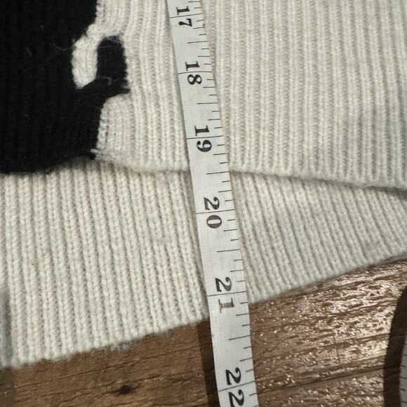 Express Sweater White Black Chunky Cable Knit Long Sleeve Pullover XS Minimalist - Picture 9 of 10